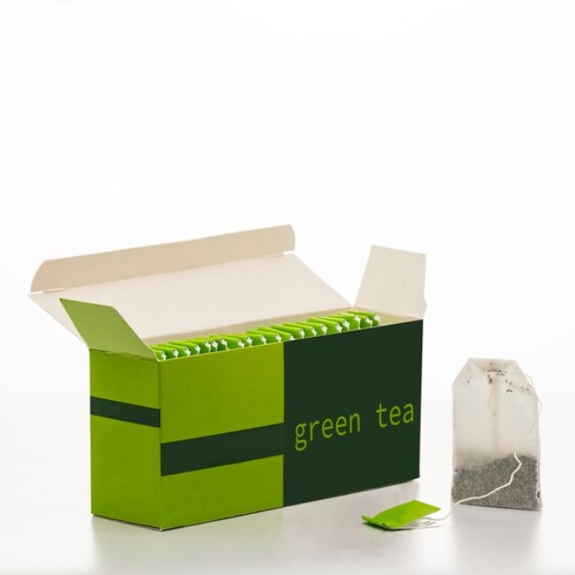 Mẫu hộp trà Green Tea nằm ngang