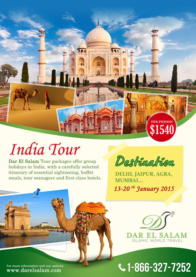Tour du lịch tại Ấn Độ được giới thiệu chi tiết trên tờ rơi