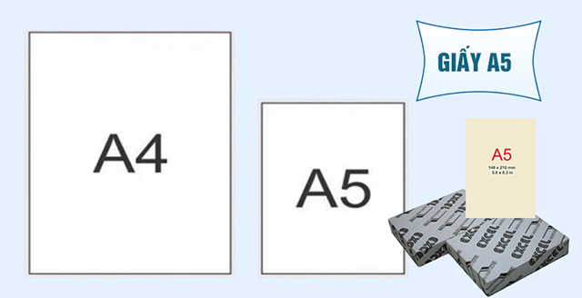 Sự khác nhau giữa khổ giấy A4 và A5