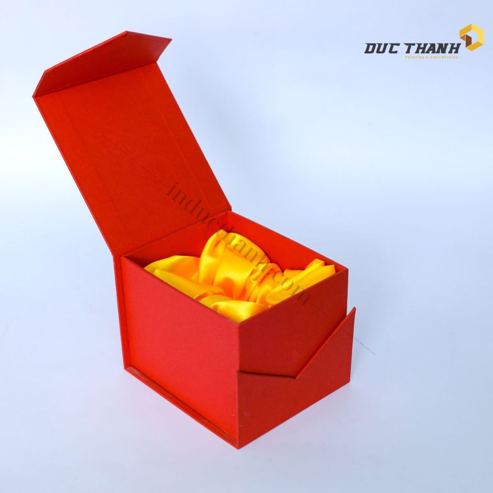 Mẫu in hộp cứng hình vuông nắp nam châm