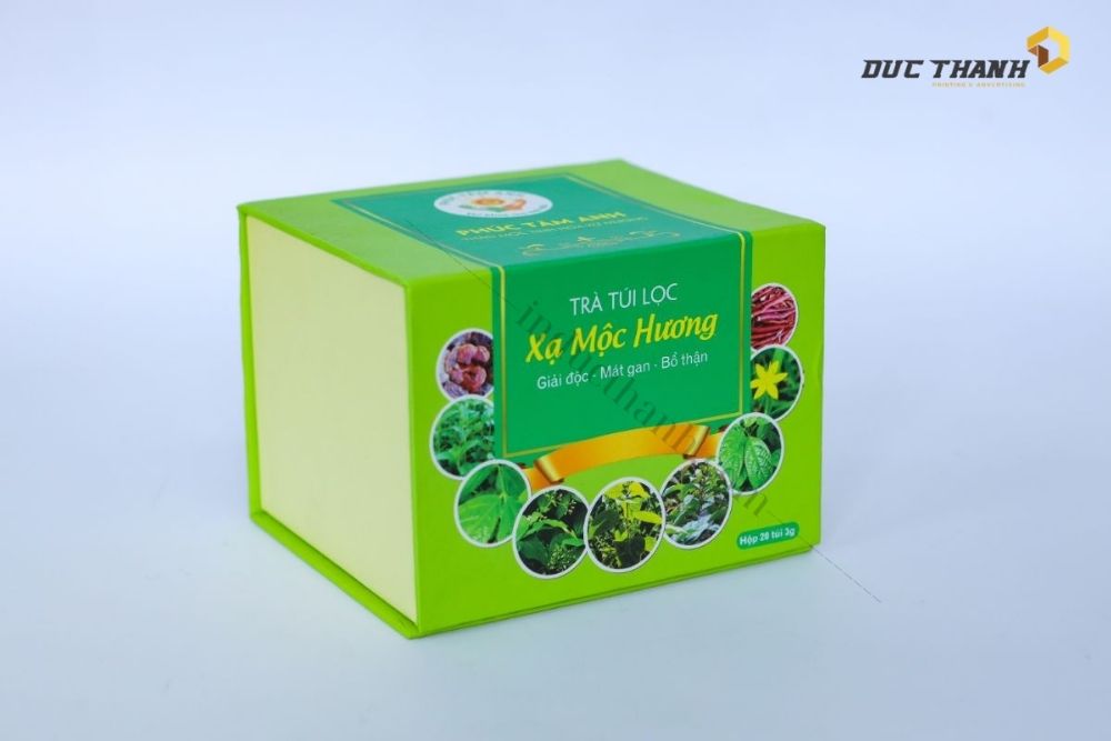 Mẫu in hộp cứng trà túi lọc xạ mộc hương