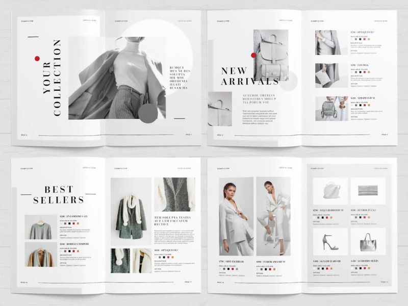 Mẫu thiết kế catalogue trắng xám đầy ấn tượng