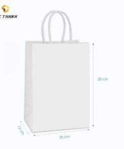 Túi giấy kraft kích thước 35x25x12cm màu trắng tại xưởng in Đức Thành