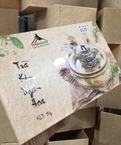 Mẫu túi đựng trà giấy kraft hộp chữ nhật dùng để tặng quà cho người thân hoặc đối tác