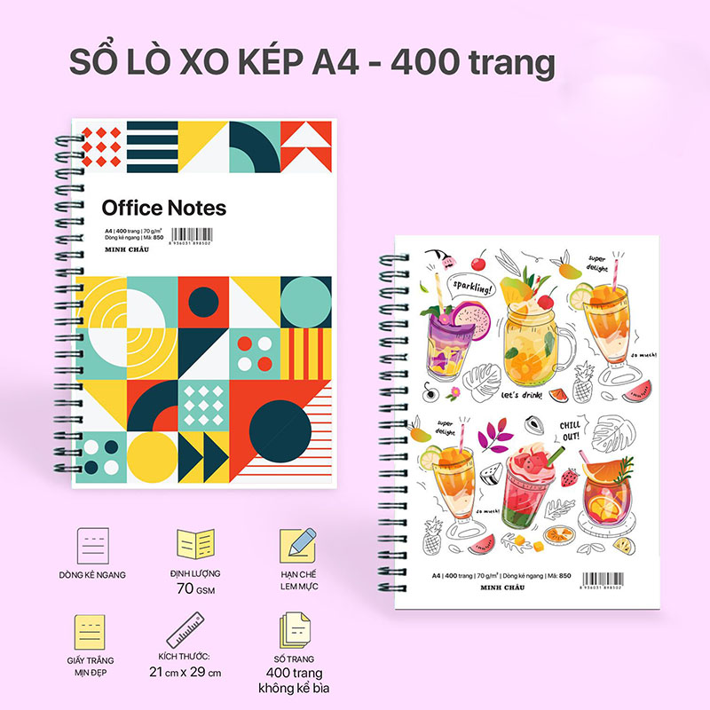 Sổ lò xo A4 400 trang