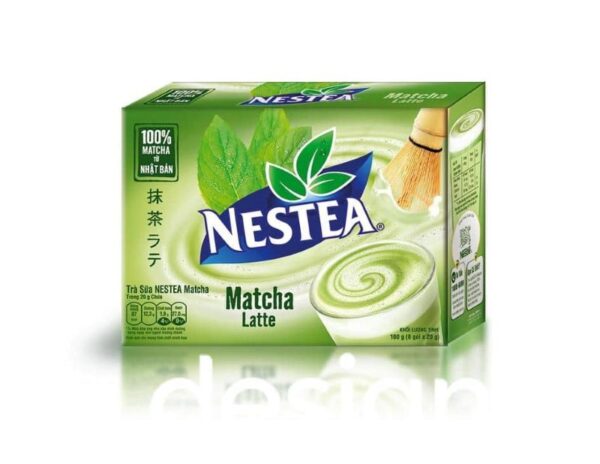 Mẫu in hộp trà xanh matcha dạng túi lọc với đầy đủ thông tin hai bên hộp