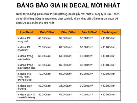 Báo giá in Decal