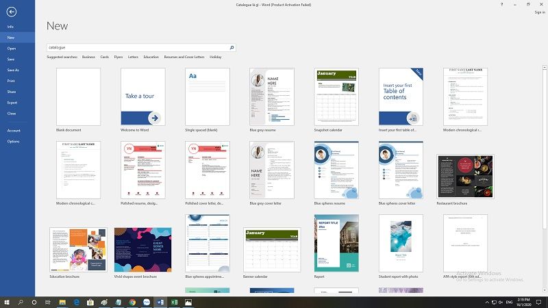 File thiết kế catalogue dạng Word