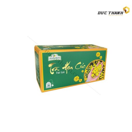 Mẫu hộp giấy đựng trà hoa cúc túi lọc