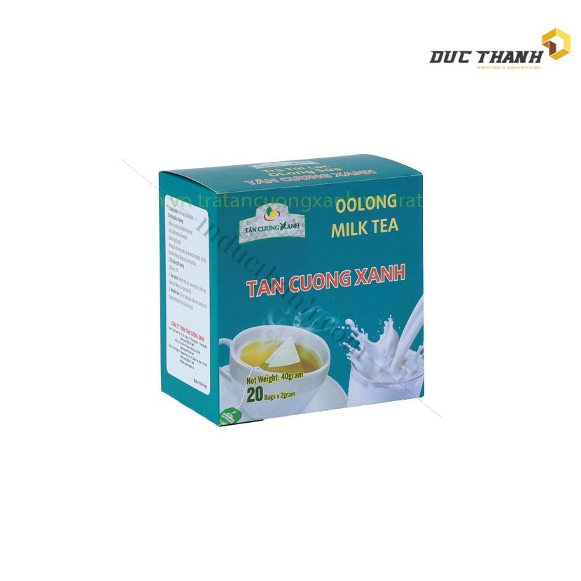 Mẫu hộp giấy đựng trà Ô long sữa túi lọc
