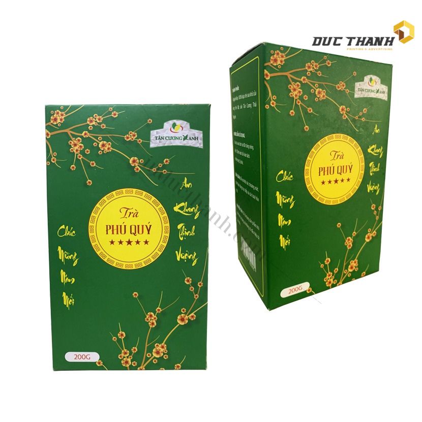 Mẫu hộp giấy đựng trà Phú Quý