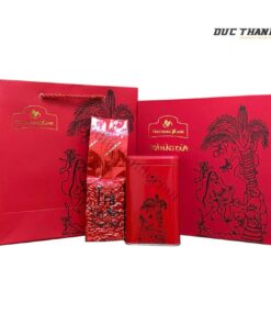 Mẫu hộp giấy đựng trà Tân Cương Hứng Dừa