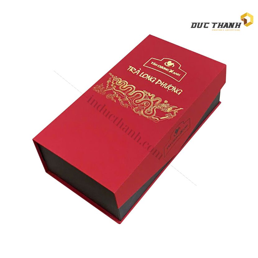 Mẫu hộp giấy đựng trà Tân Cương Long Phượng
