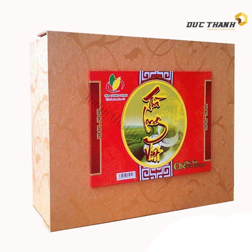 Mẫu hộp giấy đựng trà Tân Cương Long Việt