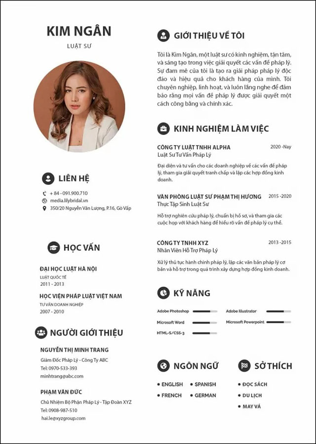 Mẫu Profile cá nhân