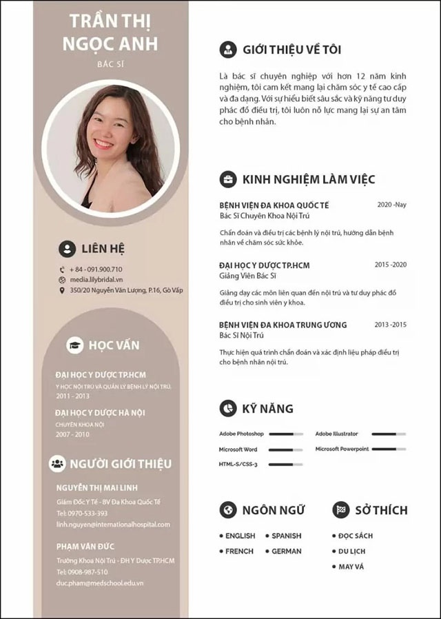 Mẫu Profile cá nhân