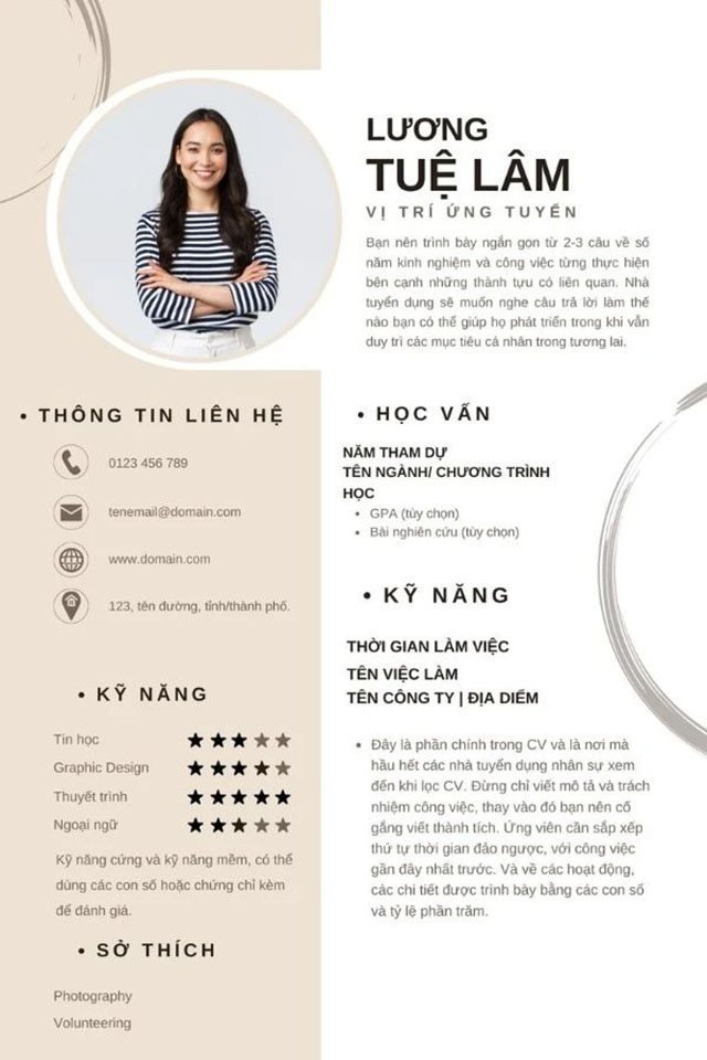 Mẫu Profile cá nhân