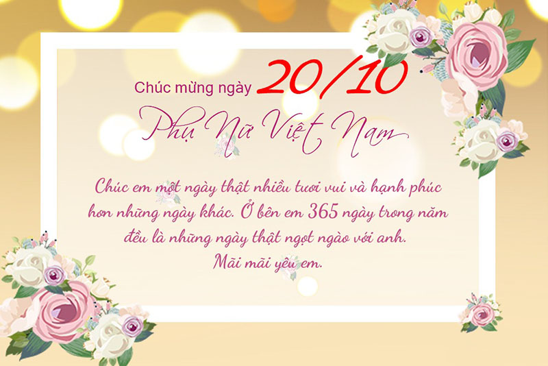 Thiệp chúc mừng 20/10 cho người yêu