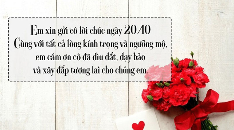 Thiệp chúc mừng 20/10 cho cô giáo