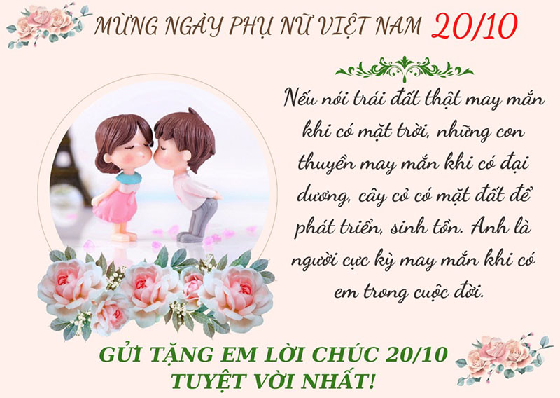 Thiệp chúc mừng 20/10 cho vợ yêu