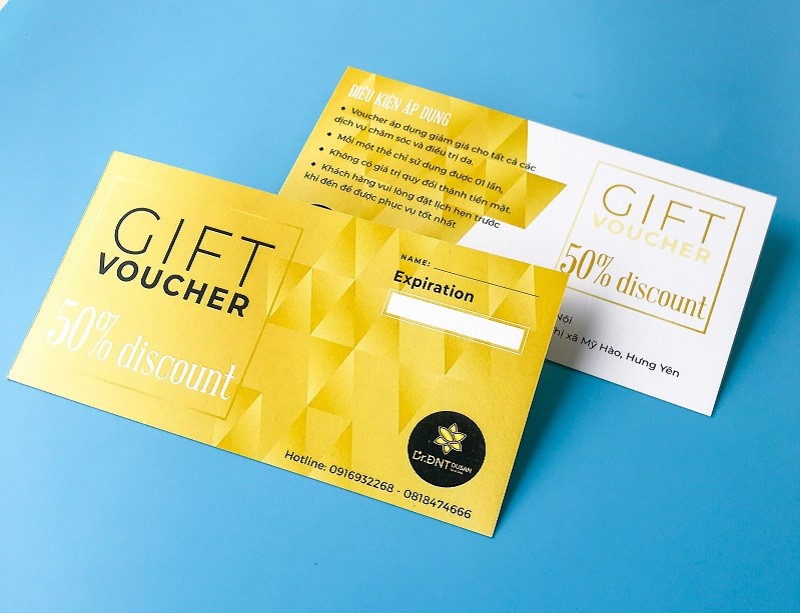 voucher spa màu vàng
