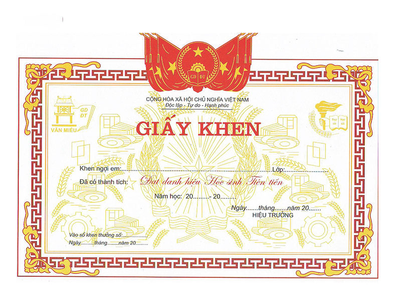 Mẫu giấy khen đẹp