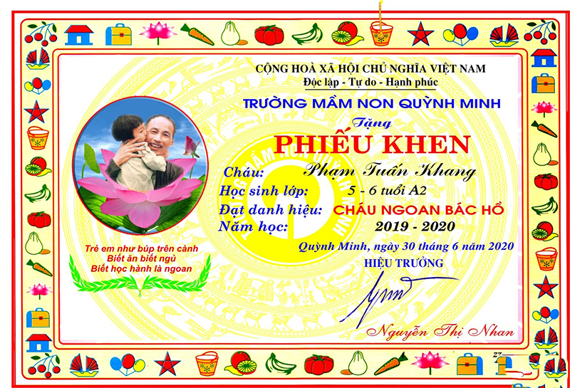 Mẫu giấy khen đẹp