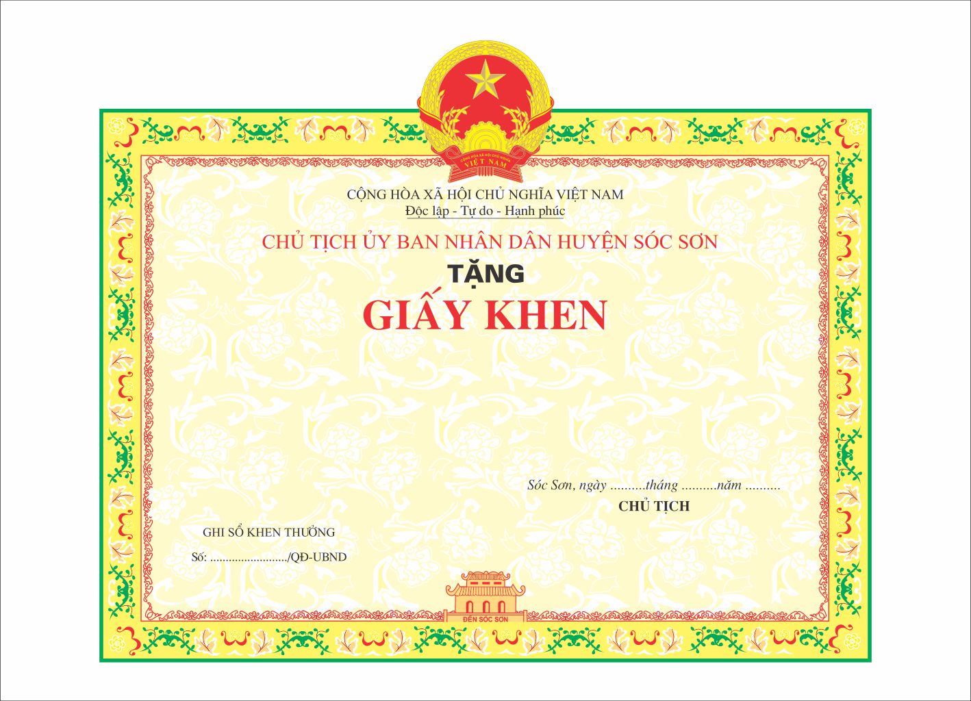 Mẫu giấy khen vector đẹp