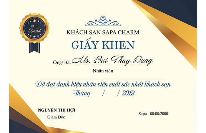 Mẫu giấy khen vector đẹp