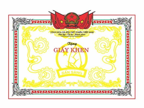Mẫu phôi giấy khen