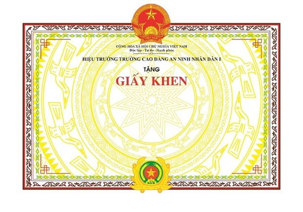 Mẫu phôi giấy khen