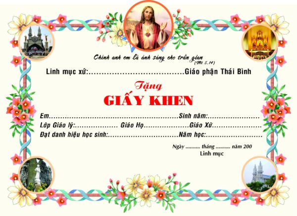 Mẫu phôi giấy khen