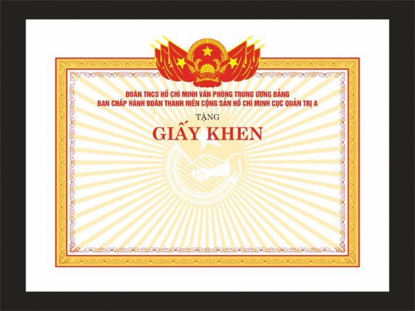 Mẫu phôi giấy khen
