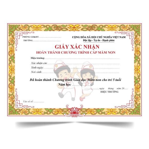 Mẫu phôi giấy khen học sinh
