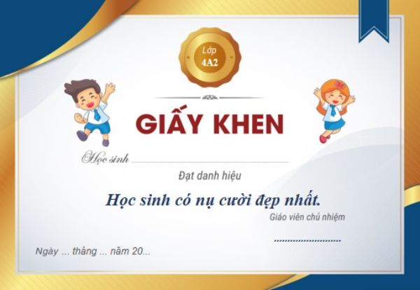 Mẫu phôi giấy khen học sinh