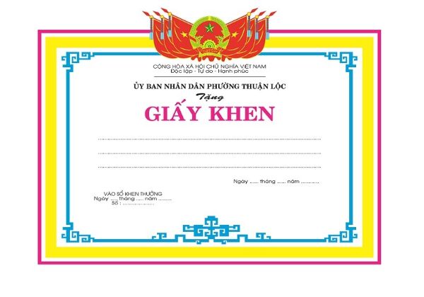 Mẫu phôi giấy khen học sinh