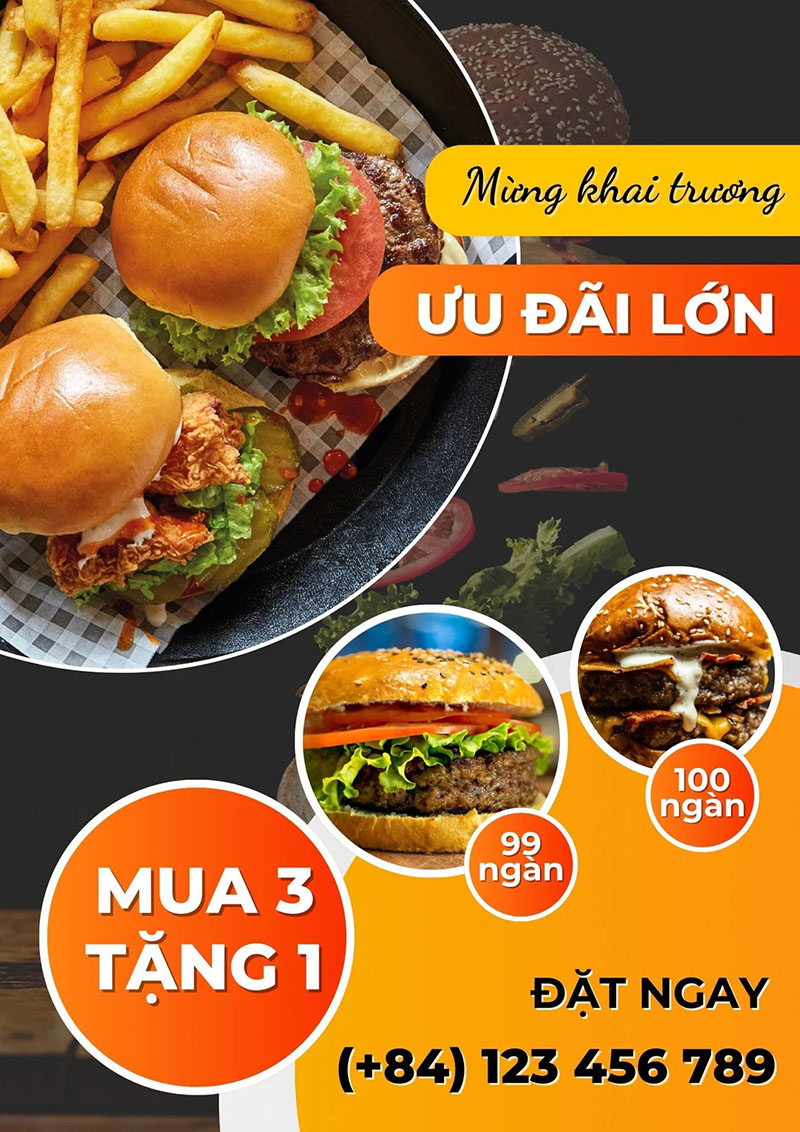 Mẫu tờ rơi quảng cáo đồ ăn