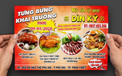 Tờ rơi khai trương nhà hàng
