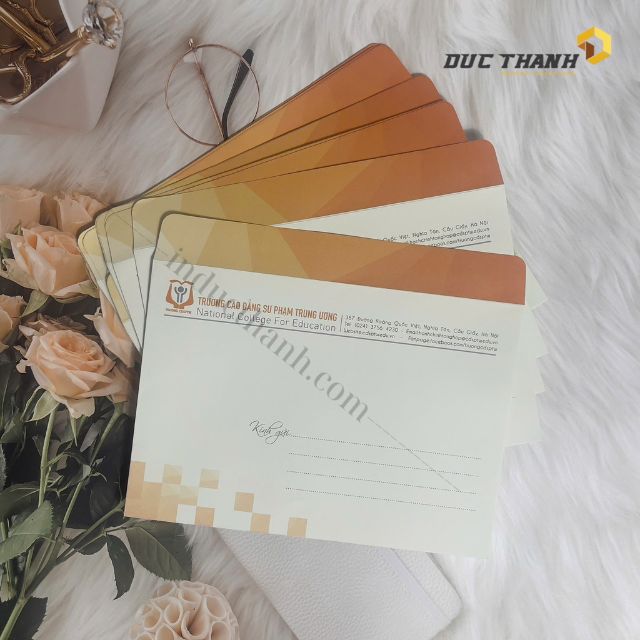 Mẫu phong bì A5 trường học