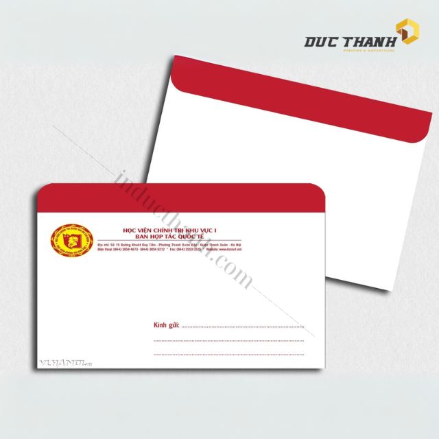 Mẫu phong bì A6 trường học