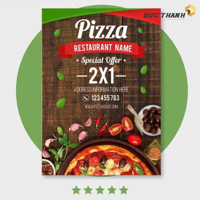 Tờ rơi quảng cáo nhà hàng pizza