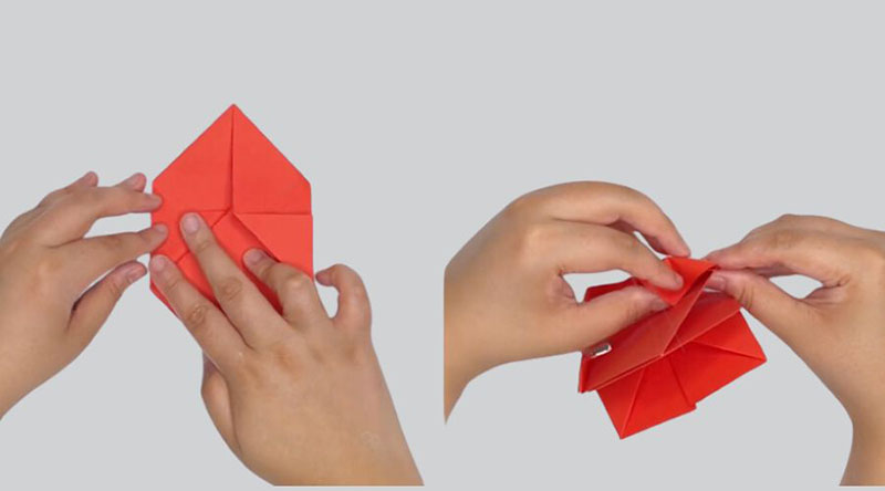 Cách gấp hộp giấy hình vuông có nắp