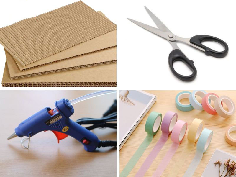 Chuẩn bị dụng cụ làm hộp giấy