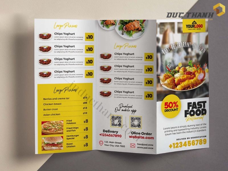 Mẫu brochure nhà hàng đồ ăn nhanh 