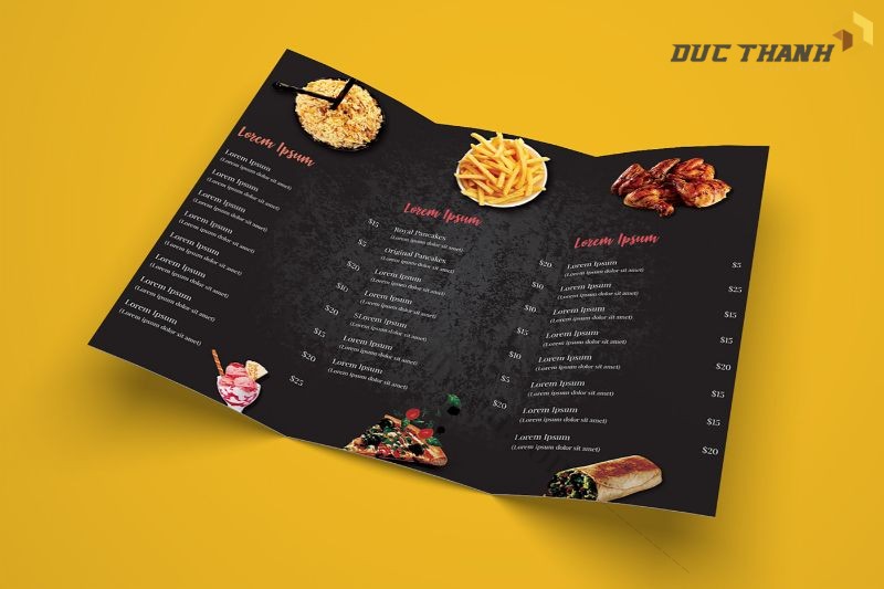 Mẫu brochure nhà hàng tông tối 