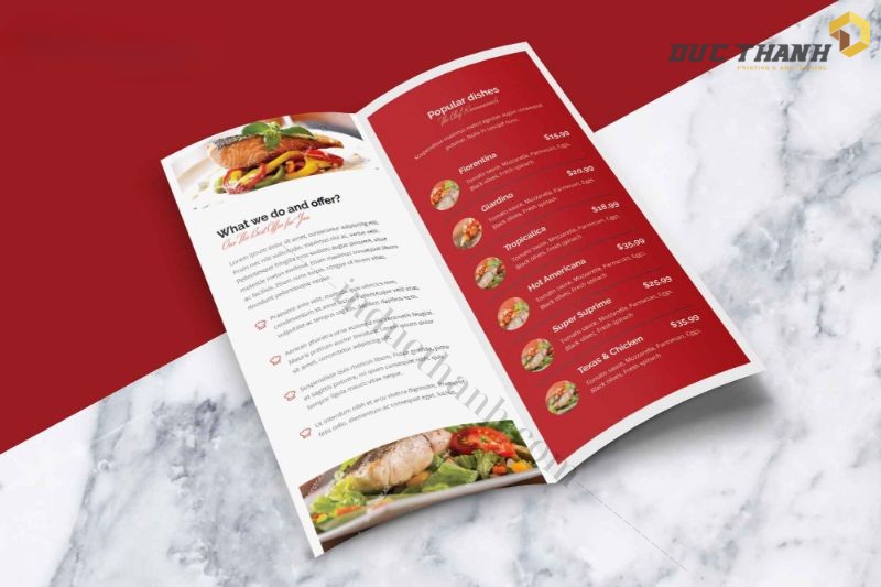 Mẫu brochure nhà hàng đơn giản 
