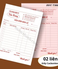 Mẫu in hóa đơn bán lẻ 2 liên giấy Carbonless Trần Hoàng