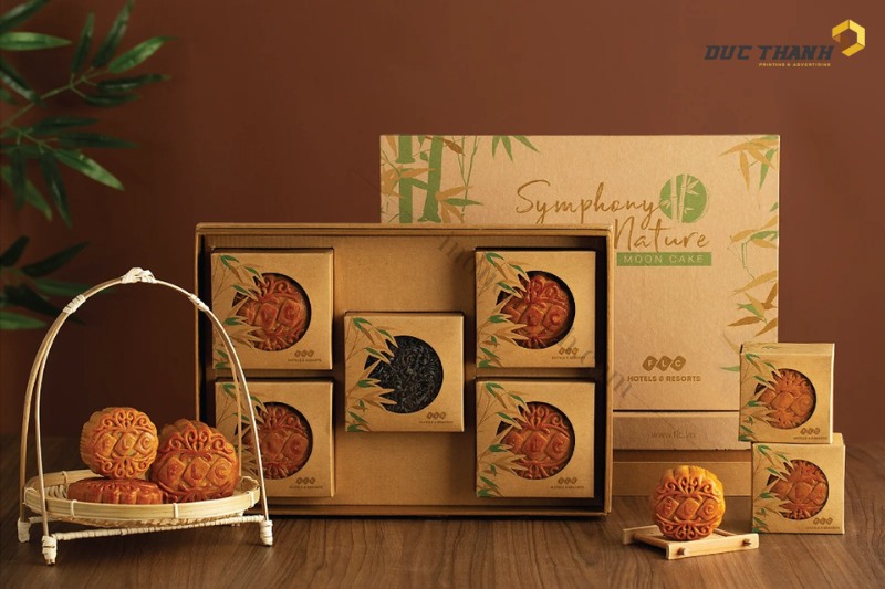 Mẫu hộp bánh Trung Thu hiện đại bằng giấy Kraft mộc mạc