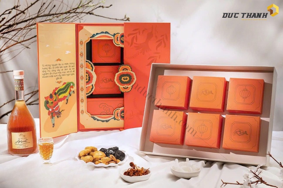Mẫu hộp bánh Trung Thu hiện đại có 6 hộp