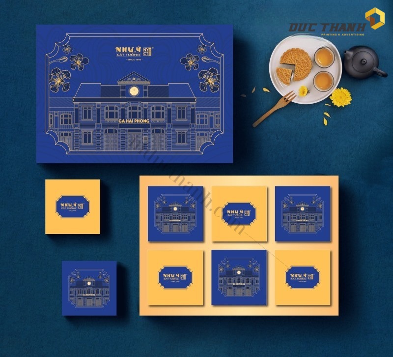 Mẫu hộp bánh Trung Thu Như ý cát tường